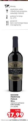 Wino czerwone wytrawne Bacconi Primitivo Puglia promocja w Kaufland