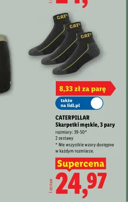 Skarpetki męskie Caterpillar 3-pak promocja w Lidl
