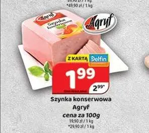 Szynka konserwowa Agryf promocja w Delfin