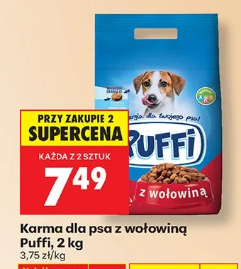 Karma dla psa z wołowiną Puffi 2 kg promocja w Biedronka