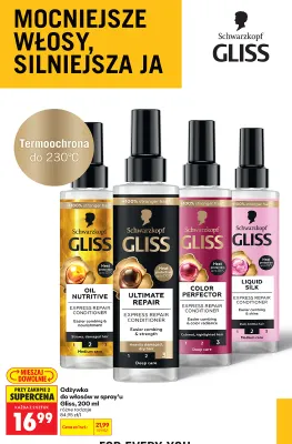 Odżywka do włosów w spray'u Gliss Ultimate Repair promocja w Biedronka