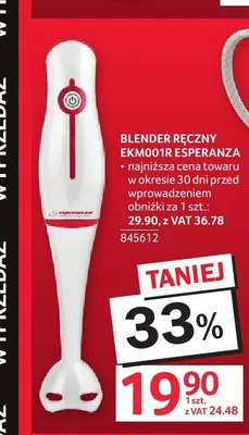Blender ręczny Esperanza EKM001R promocja w Selgros