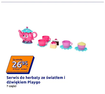 Serwis do herbaty ze światłem i dźwiękiem Playgo 7 części promocja w Action