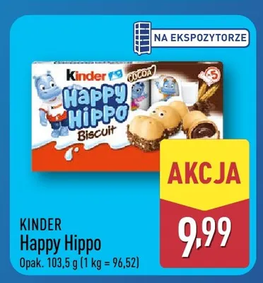 Wafelki Kinder Happy Hippo promocja w Aldi