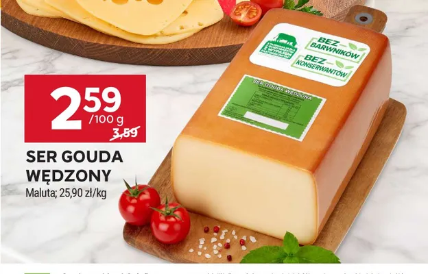 Ser Gouda wędzona Maluta promocja w Stokrotka