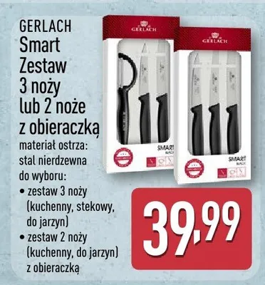 Zestaw 3 noży + 2 noże z obieraczką promocja w Aldi