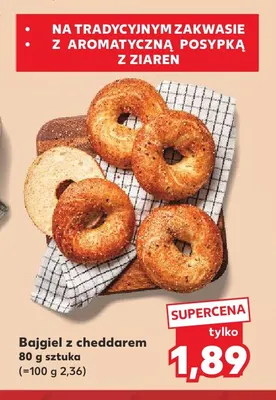 Bajgiel z cheddarem promocja w Kaufland