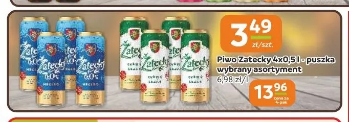 Piwo Zatecky 4-pak promocja w Gama