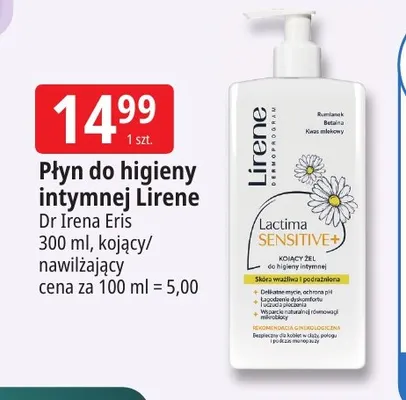 Płyn do higieny intymnej kojący Lirene promocja w Leclerc