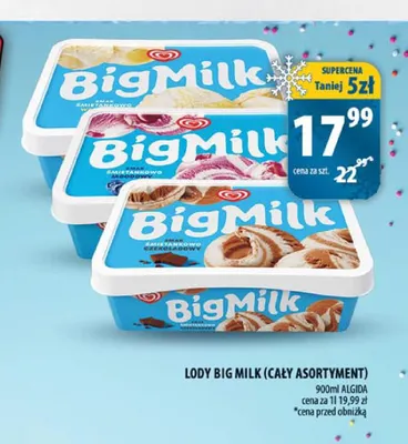 Lody Big Milk Algida promocja w Arhelan