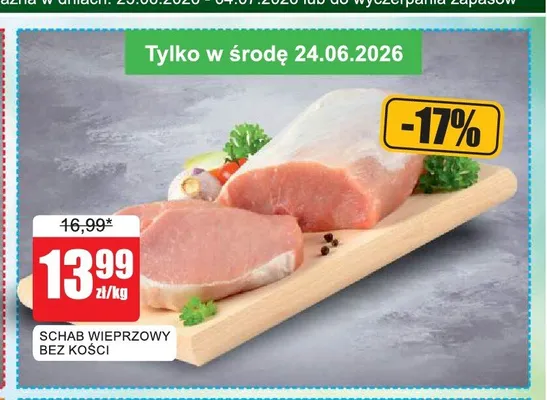 Schab wieprzowy bez kości promocja w Bingo