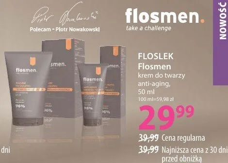 Krem do twarzy nawilgający Floslek Flosmen promocja w Hebe