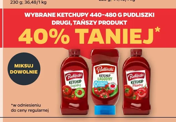 Ketchup łagodny Pudliszki promocja w Netto