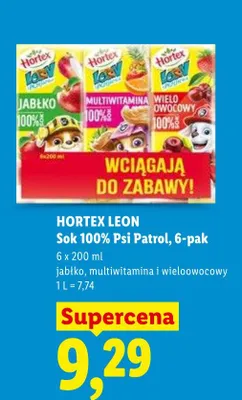 Sok 100% Psi Patrol, 6-pak jabłko, multiwitamina i wieloowocowy promocja w Lidl