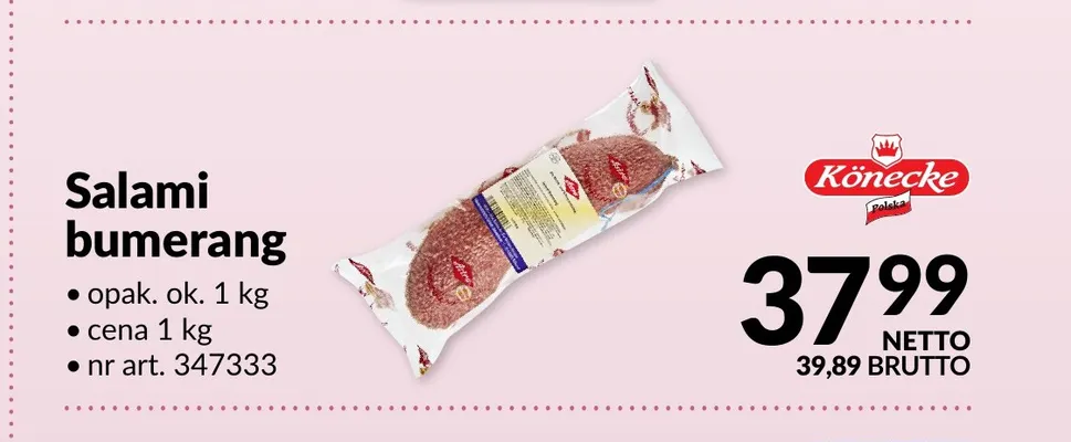 Salami bumerang Könecke promocja w Makro