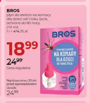 Płyn do elektro na komary dla dzieci Bros promocja w Drogerie Jawa