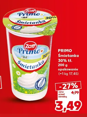 Śmietanka Zott Primo 30% promocja w Kaufland