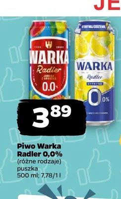 Piwo bezalkoholowe Warka Radler Jabłko z Gruszką promocja w Netto