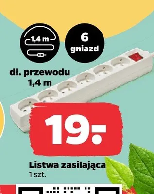 Listwa zasilająca 6 gniazd 1,4m promocja w Netto