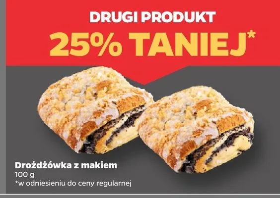 Drożdżówka z makiem promocja w Netto