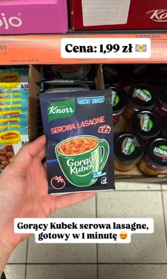 Zupa błyskawiczna Knorr Gorący Kubek Nocny Snack Serowa Lasagne promocja w Biedronka