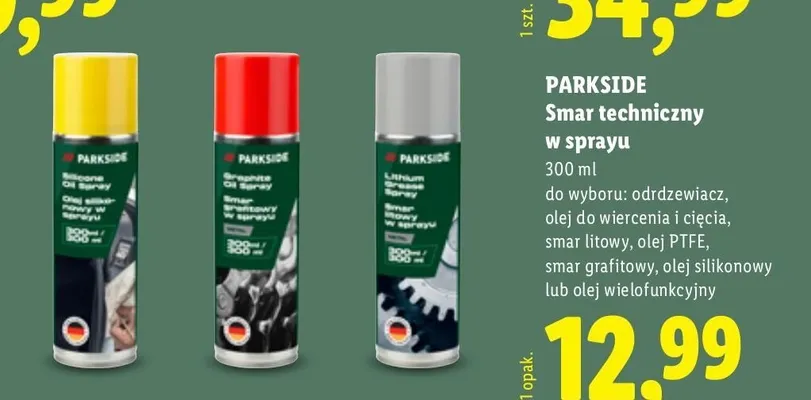 Smar techniczny w sprayu Parkside olej silikonowy promocja w Lidl