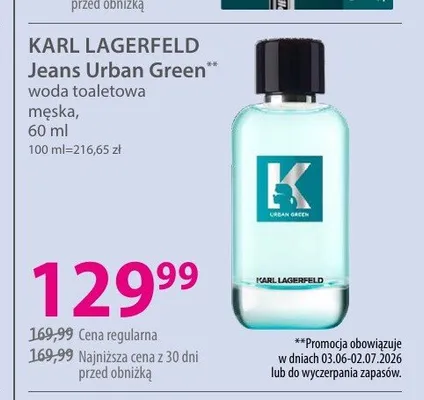 Woda toaletowa męska KARL LAGERFELD Jeans Urban Green promocja w Hebe