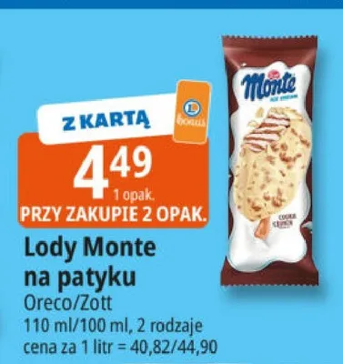 Lody na patyku Orzech/Oreo promocja w Leclerc