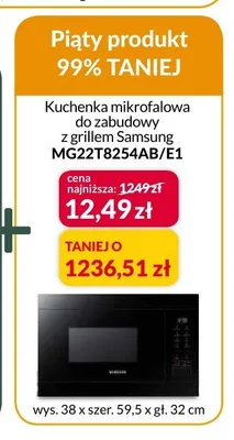 Kuchenka mikrofalowa do zabudowy z grillem Samsung promocja w Salony Agata
