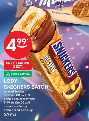 Lody Snickers Baton Peanut Butter promocja w Żabka