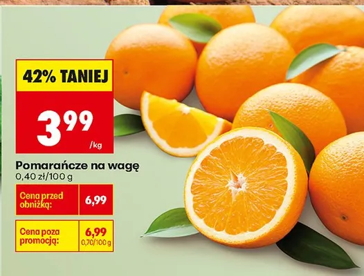 Pomarańcze na wagę promocja w Biedronka