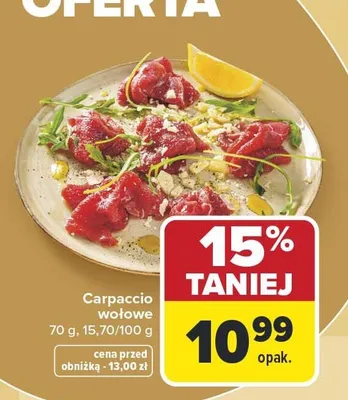 Carpaccio wołowe promocja w Carrefour