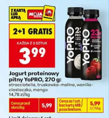 Jogurt proteinowy pitny YoPRO stracciatella promocja w Biedronka