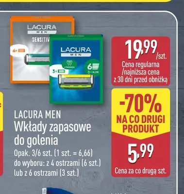 Wkłady zapasowe do golenia z 6 ostrzami Lacura Men promocja w Aldi