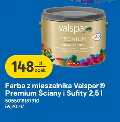 Farba z mieszalnika Valspar Premium Ściany i Sufity promocja w Castorama