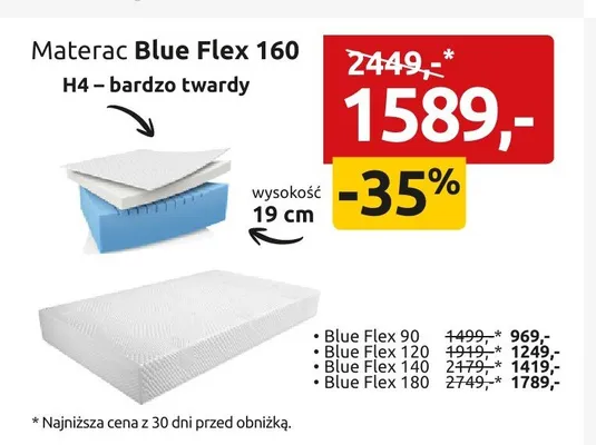 Materac Blue Flex 160 promocja w Black Red White