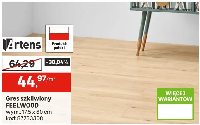 Gres szkliwiony FEELWOOD promocja w Leroy Merlin