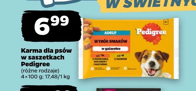 Karma dla psów w saszetkach Pedigree 4-pak promocja w Netto