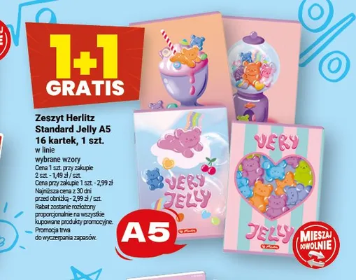 Zeszyt Herlitz Standard Jelly A5 16 kartek promocja w Twój Market