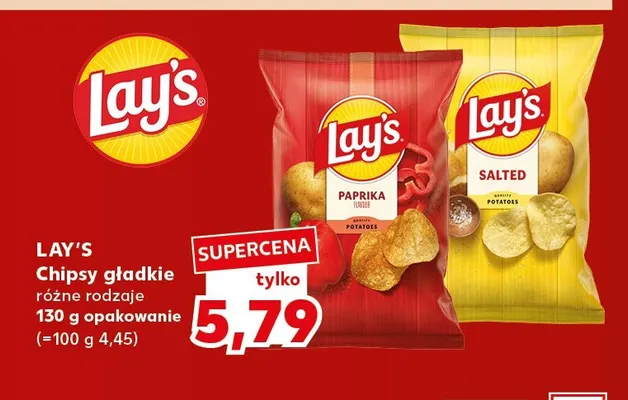 Chipsy gładkie solone Lay's promocja w Kaufland