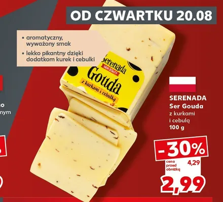 Ser Gouda z kurkami i cebulą Serenada promocja w Kaufland