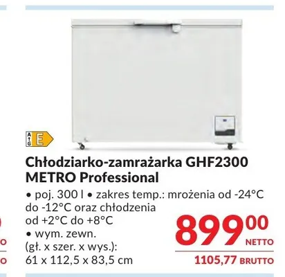 Chłodziarko-zamrażarka METRO Professional GHF2300 promocja w Makro
