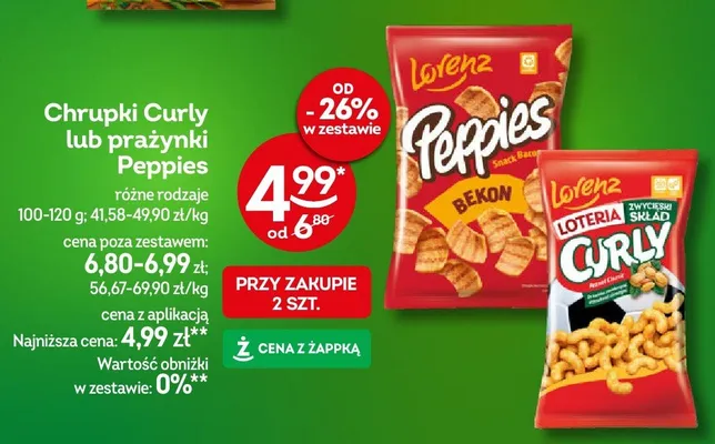 Prażynki Peppies Bekon Lorenz promocja w Żabka