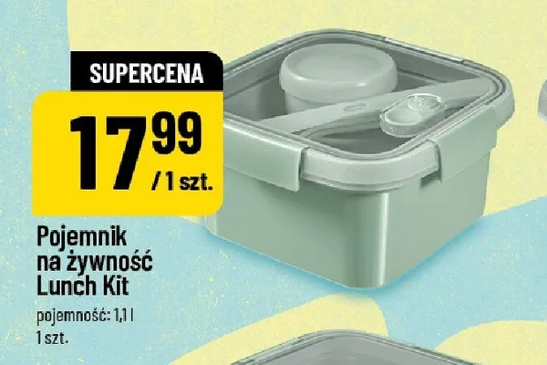 Pojemnik na żywność lunch kit pojemność 1.1l 1szt. promocja w POLOmarket