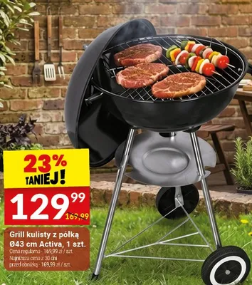 Grill kulisty z półką Ø43cm Active promocja w Twój Market
