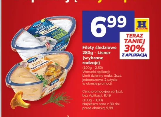 Filety śledziowe w sosie śmietankowym Lisner promocja w Hitpol