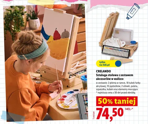 Sztaluga stołowa z zestawem akcesoriów w walizce CRELANDO promocja w Lidl