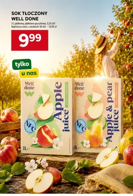 Sok tłoczony jabłkowy Well Done promocja w Stokrotka