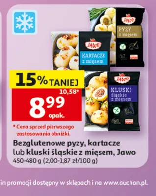 Bezglutenowe kluski śląskie z mięsem Jawo 450-480g promocja w Auchan