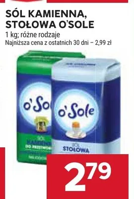 Sól kamienna, stołowa O'Sole promocja w Stokrotka
